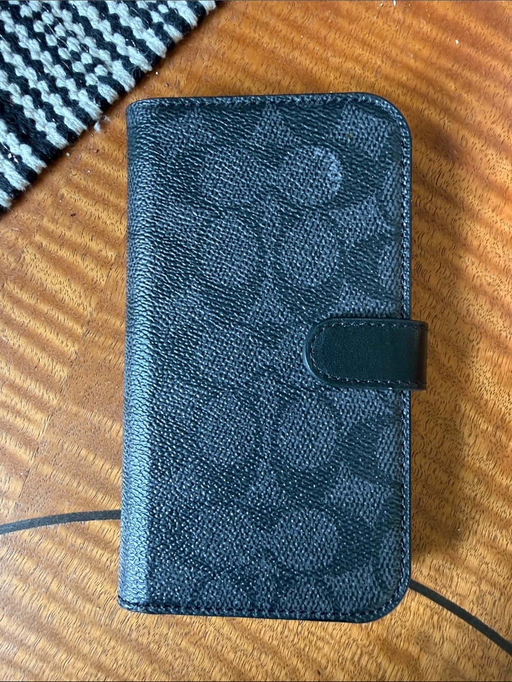 Coach Signature Canvas iPhone 15 Plus Folio Wallet Case